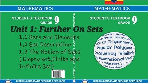 Grade 9 Maths unit 1: Further On Sets  (New curriculum) #Amharic (@ethioacademics )