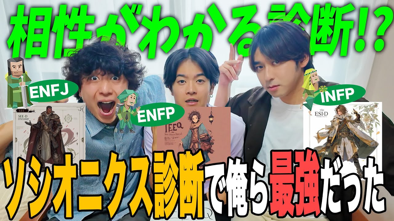 【ソシオニクス診断】相性がわかると噂の診断で、チームの相性が最強であることがわかりました