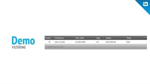 jQuery Filtering [Fundamentals of Ignite UI]