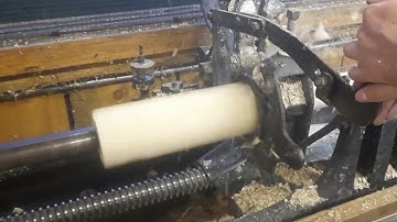 Turning a Cant hook handle on our 1917 Trevor gauge lathe!