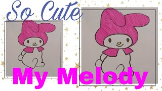 Cara Menggambar Cute My Melody Sanrio Step By Step | How To Draw Cute My Melody Sanrio Step By Step