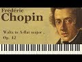 ♪ Frédéric Chopin: Waltz in A-flat major, Op. 42 - Piano Tutorial