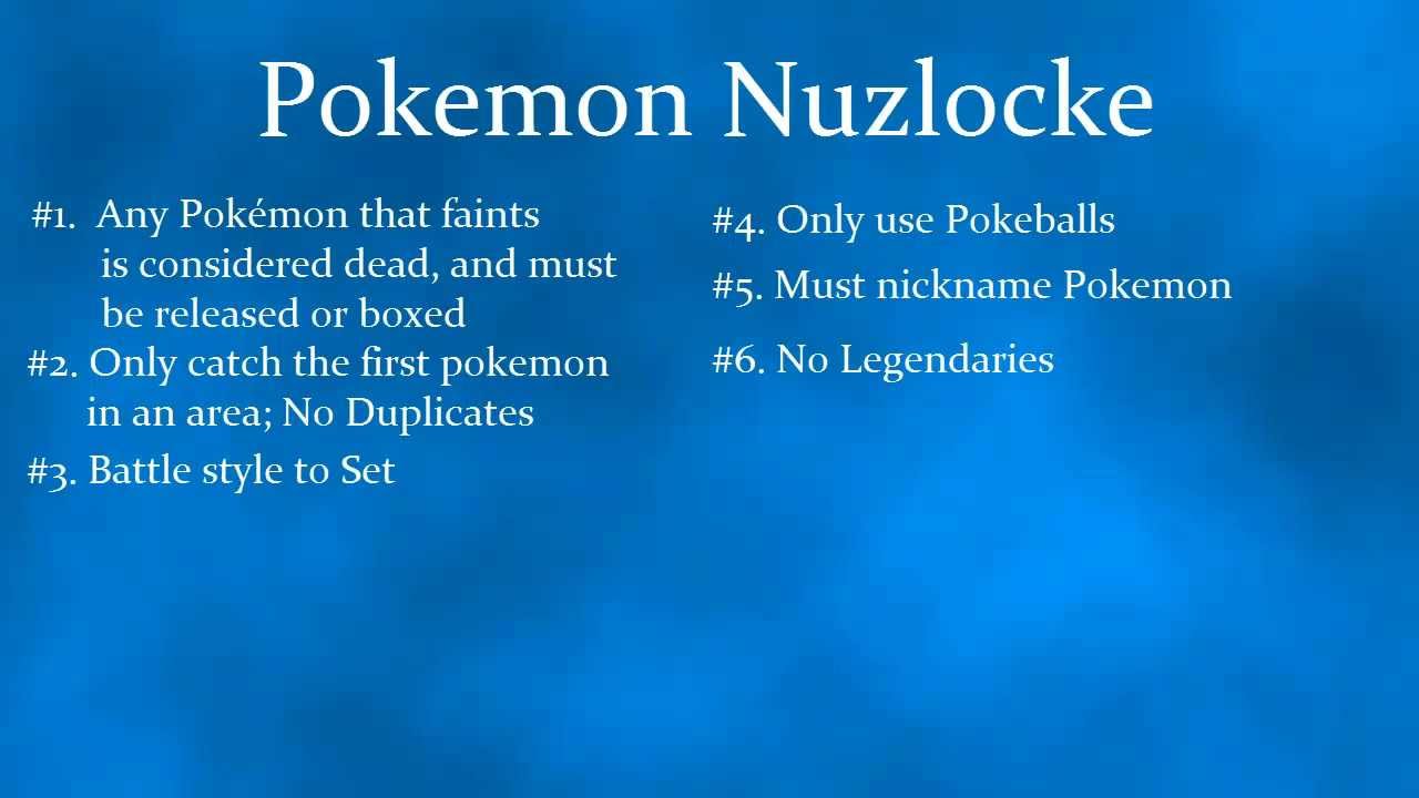 Pokemon Nuzlocke Rules YouTube Pokemon Nuzlocke Rules YouTube