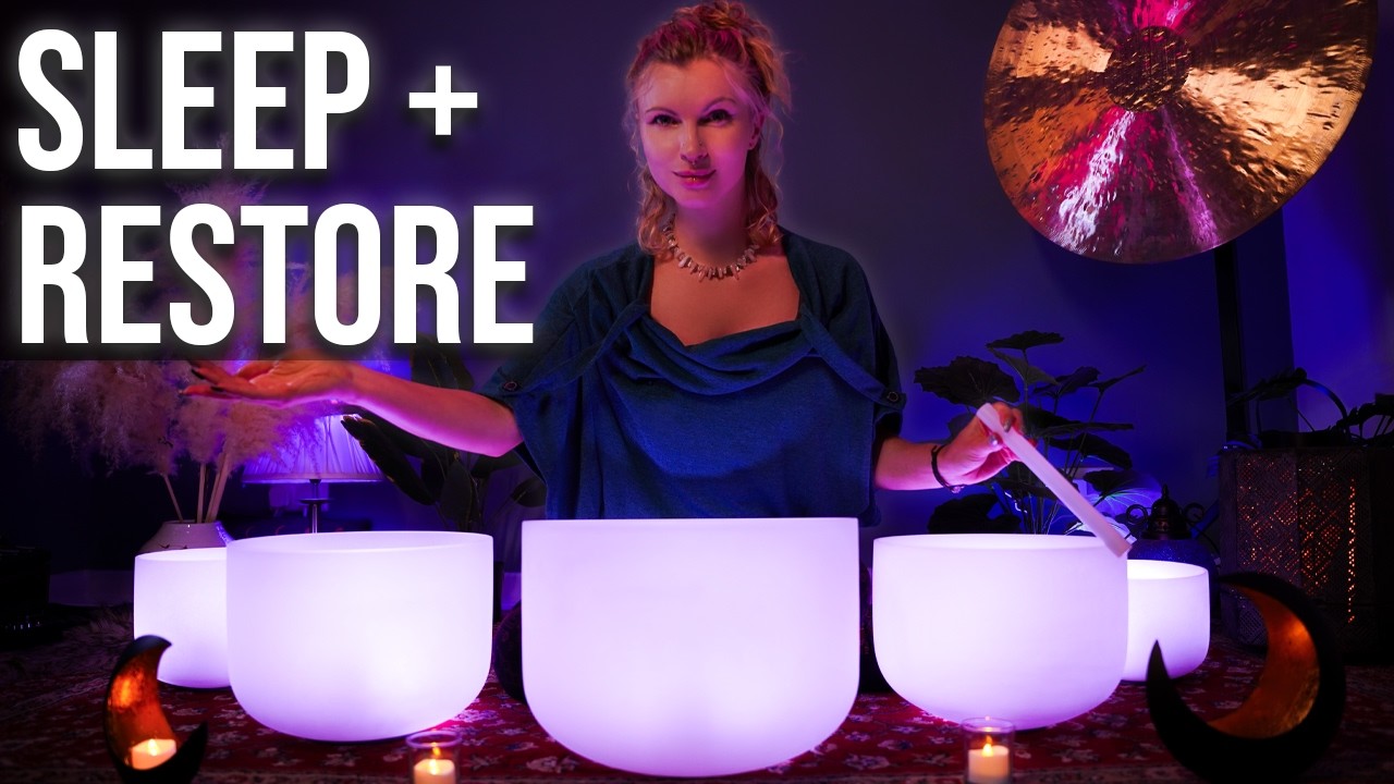 Heal While You Sleep | 11 Hour Sound Bath with Crystal Singing Bowls ...
