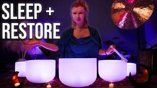 Heal While You Sleep | 11 Hour Sound Bath with Crystal Singing Bowls (Black Screen, NO AI)