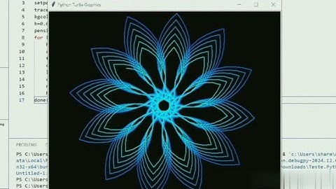 python flower animation using vscode #pythonturtle #graphicsdesign #coding