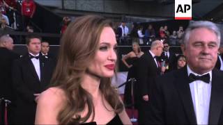 Brad Pitt and Angelina Jolie arrive at the Academy Awards