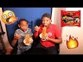 2X SPICY NOODLE CHALLENGE WITH LITTLE BROTHER! (I CRIED)