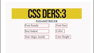 Css - 3 - Font Parametreleri (Font Family, Font Size, Text Indent, Color, Line Height, Text Align)