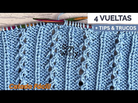Punto Calado Fácil para Tejer Chalecos en Dos Agujas - Sólo 4 vueltas - Soy Woolly