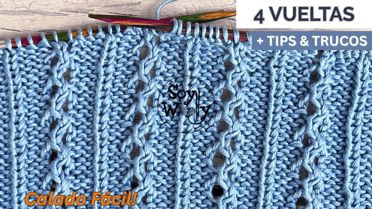 Punto Calado Fácil para Tejer Chalecos en Dos Agujas - Sólo 4 vueltas - Soy Woolly