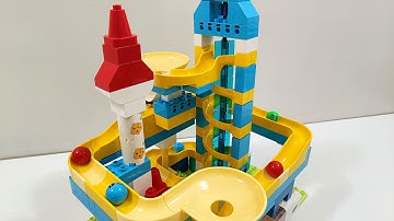 Epic 3-Track Marble Run Race  LEGO Duplo & Building Blocks Adventure!