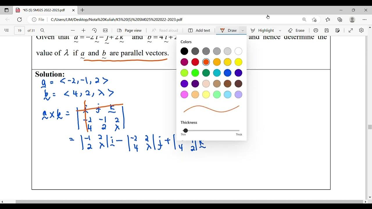 N5.3 E15 Vector Product/Cross Product-Parallel Vector - YouTube