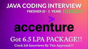 Accenture Java Technical Interview Question - Selected - 6.5 LPA