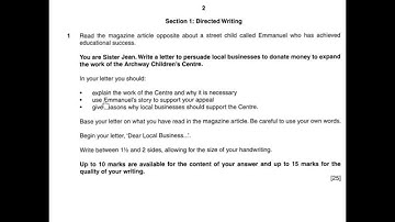 Cambridge IGCSE Paper 3 Directed Writing Question 1 with my dog Bob for light relief 0522, 0500