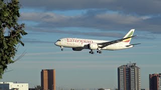 Sunrise Ethiopian 787 &amp; Etihad 777 morning arrival into Toronto