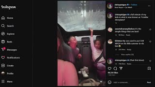 Chrissy Teigen shares video of her kids enjoying a car wash