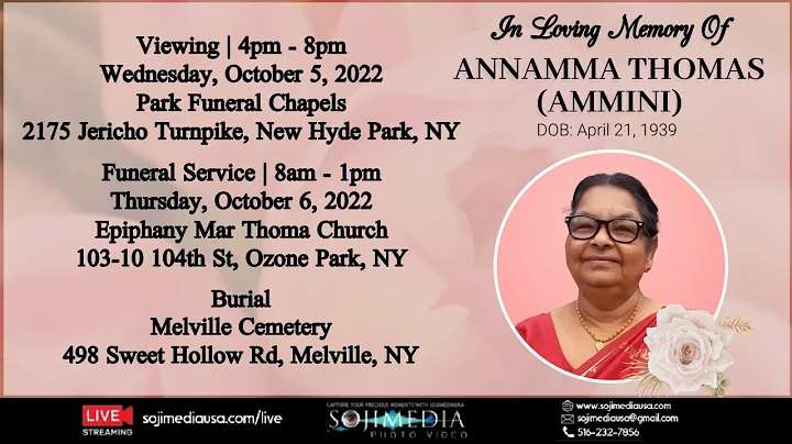 FUNERAL SERVICE | ANNAMMA THOMAS (AMMINI)