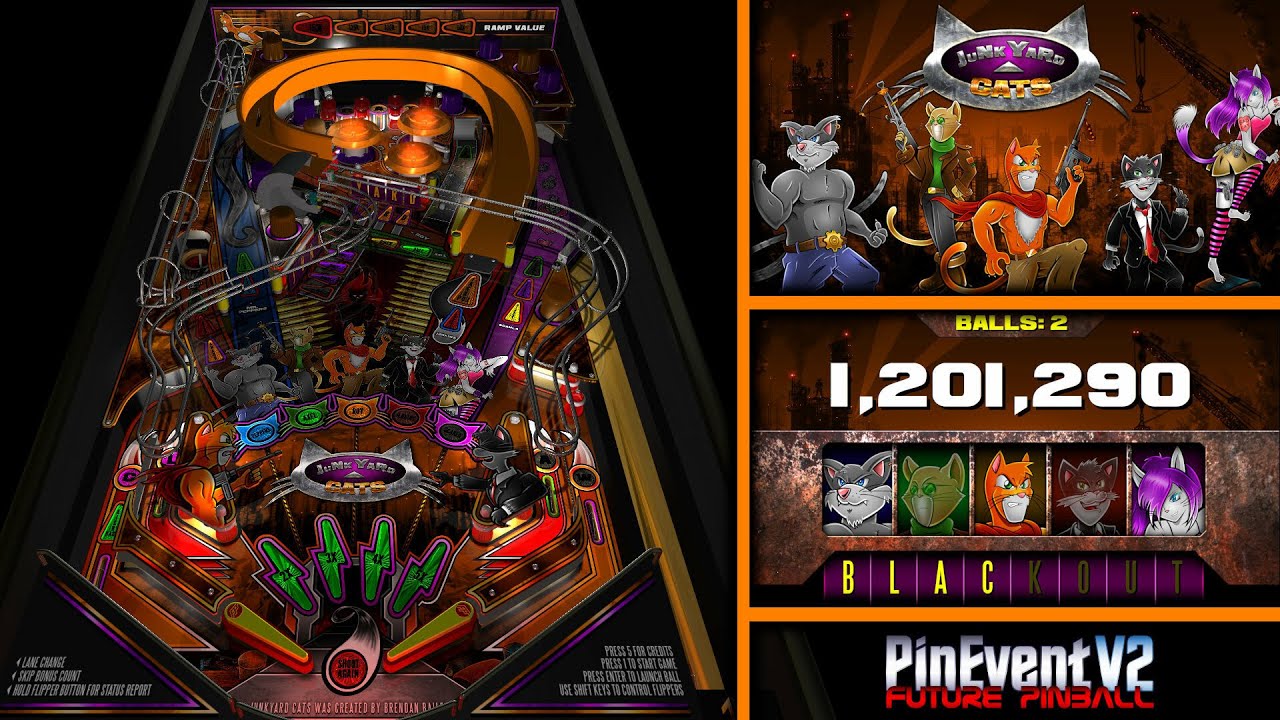 Game Room Solutions VPinball Junkyard Cats BAM Edition PinEvent V2 game-room-solutions-vpinball-junkyard-cats-bam-edition-pinevent-v2