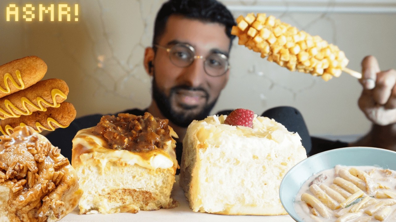CORN DOGS, CARBONARA TTEOKBOKKI & MORE CINNAMON ROLLS?? ASMR/MUKBANG!!