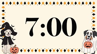 7 Minute Fun Halloween Dogs Timer (No Music, Spooky Piano Alarm at End)