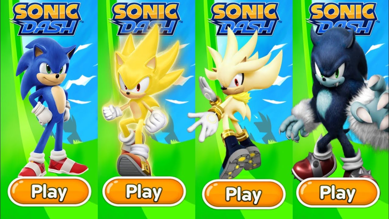Sonic Dash - Movie Sonic Vs Super Sonic Vs Silver Vs Werehog Vs All ...