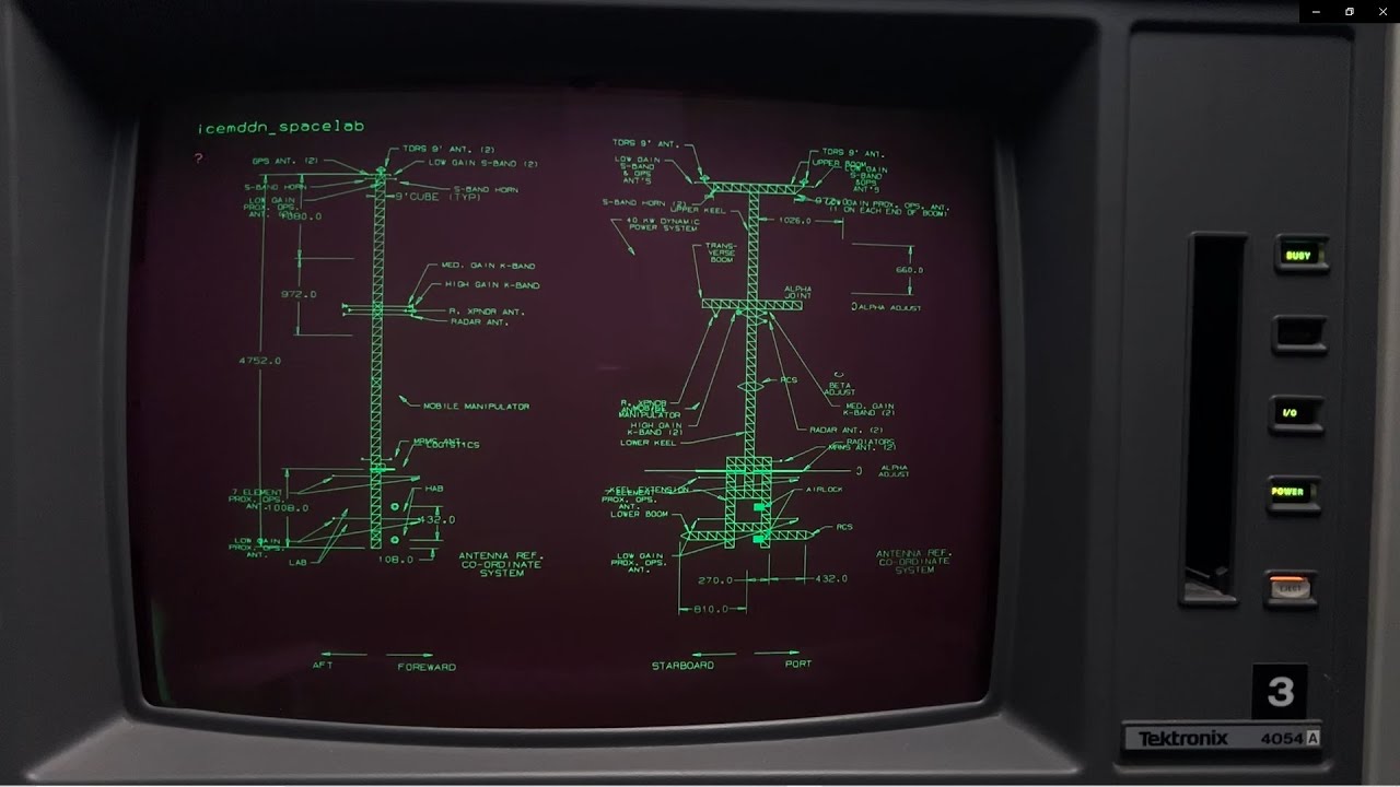 Spacelab vector graphic drawings on my 4054A