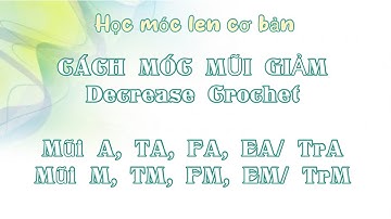 HỌC MÓC LEN CƠ BẢN P3| Cách Móc Mũi Giảm, Mũi A và Cách Móc Mũi Giảm M Cho Người Mới Học Móc Len