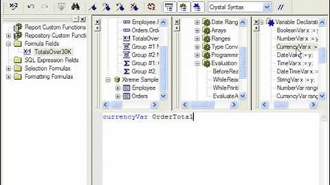 Crystal Reports Tutorial Declaring Variables Business Objects Training Lesson 14.2