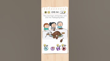 Brain Test level 343, they are hungry and grumpy. let