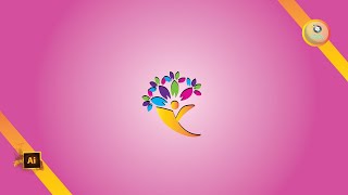 How to Crate Beautiful Flower logo Design in Adobe Illustrator | #@sohag-4340
