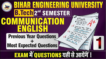Communication English | B.tech 2nd Semester | Previous year Questions | Practice Session #beu #btech