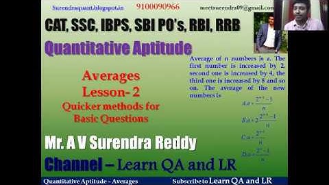 Averages Lesson - 2 - Smart Tricks - CAT / SSC / Bank exams / IBPS / SBI Po