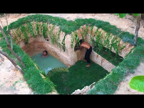 Build The Most Beautiful In Deep Ground Underground House And Swimming Pool In Deep Jungle Youtube