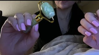 BEDTIME LOFI- ASMR| JADE ROLLING/TRACING YOUR FACE WITH FAINT WHISPERS (PERSONAL ATTENTION)