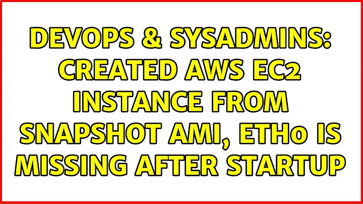 DevOps & SysAdmins: Created AWS EC2 instance from snapshot AMI, eth0 is missing after startup