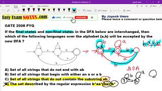 #33 GATE TOC 2008 PYQ in Hindi | GATE Previous Years in Hindi | EasyExamNotes.com | Jayesh Umre