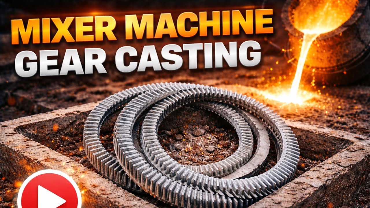 part 1 Mixture Machine gear  CASTING⚙️, moulding molasses,sand water, green sand process