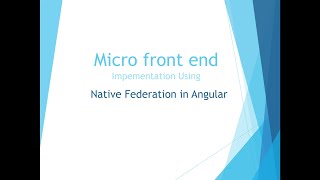 Micro Frontend Native Federation