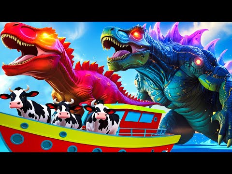 Jurassic World: All Spinosaurus T-rex Evolution vs Dinosaurs Fighting Evolution of King Kong in ARBS