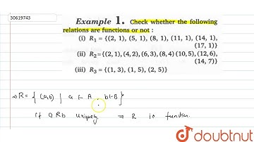 Check whether the following relations are functions or not: `R_(1)={(2,1),(5,1),(8,1)