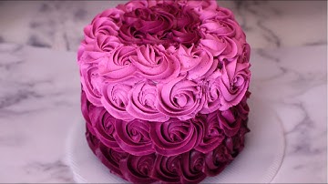 Simple Rosette Ombre Cake | Beginner Decorating Tutorial!