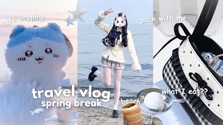 travel diaries 𓇼🌊⋆ beach days, café hopping, pack with me, spring break vlog screenshot 2