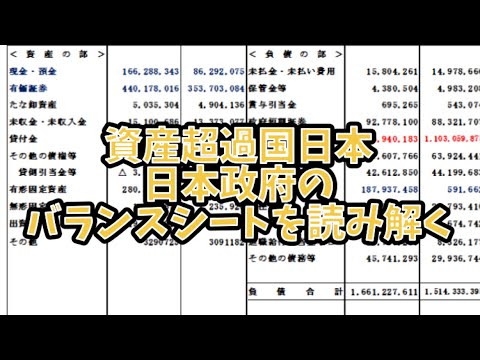 資産超過国日本。日本政府のバランスシートを読み解く。