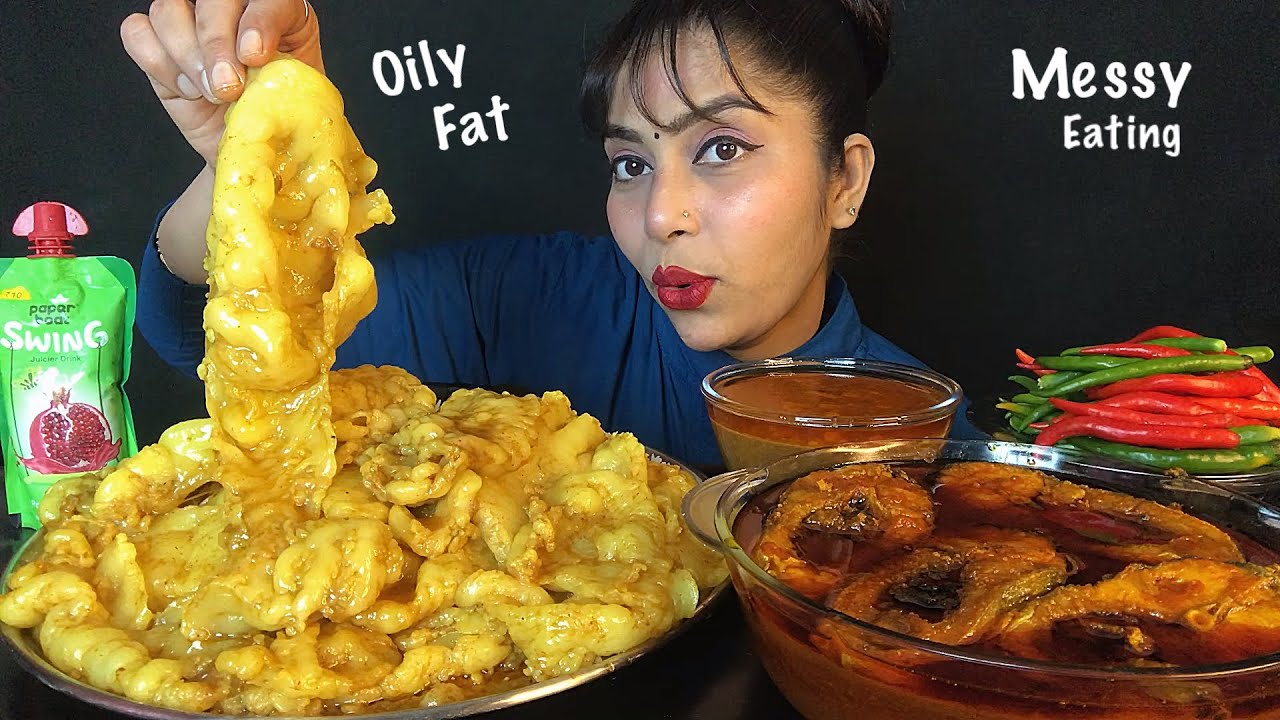 EATING MUTTON CHARBI SPICY FISH CURRY CHAWAL WITH GRAVY | EATING SHOW | ASMR BIG BITES | MUKBANG