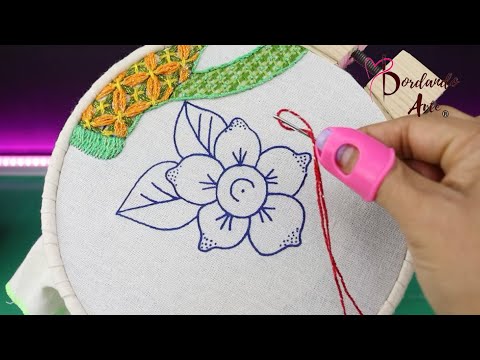 BORDADO FANTASÍA PUNTADA FÁCIL Y RÁPIDA PARA FLORES Y HOJAS | HAND EMBROIDERY FANTASY STITCH