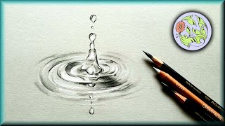 How to Draw a Water Drop with Ripples - the best PENS for this Sketch