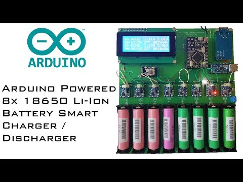 Processing Li-Ion batteries and the new Arduino 8x Charger / Discharger (tester) working