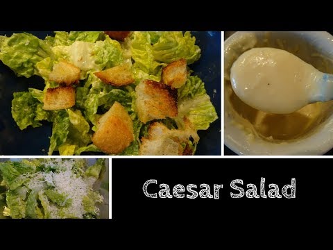 How to make Caesar Salad (homemade dressing + croutons)