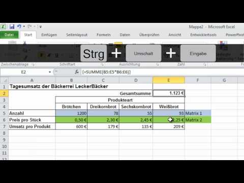 Video: Wie Berechnet Man Eine Matrix In Excel?